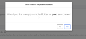 Confirmation message of clear compiled directory