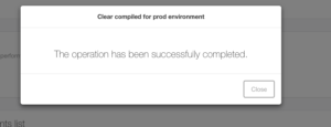 Confirmation message of clear compiled directory success